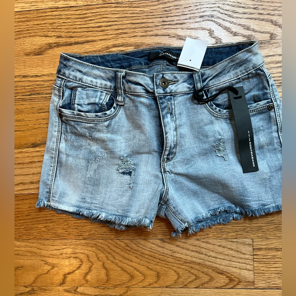 Contraband Bleached Distressed Cut Off DENIM SHORT